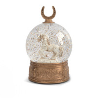 Украшение Снежный фонарь с подсветкой «Лошадь в шаре», 19 см, пластик, золотистый, серия Horse, ANNA LAFARG, Китай_00820930063568582375.jpg