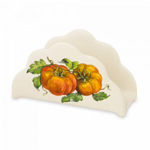 Салфетница , 15 х 10 см, керамика, белый, декор, серия Mercato della Terra, NUOVA CER, Италия, Подставки для салфеток