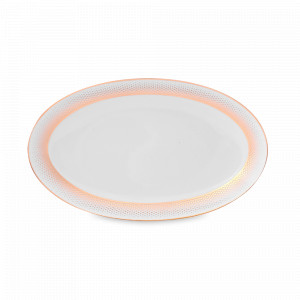 Блюдо овальное White Gold, 24 х 14 см, фарфор, белый, золотой, серия Constanza Rio, FALKENPORZELLAN, Германия, Блюда из фарфора