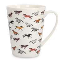 Кружка «Бегущие лошади», 420 мл, фарфор, белый, декор, серия Horse, ANNA LAFARG, Китай