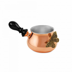 Молочник с лужением &quot;Бабочка&quot;, медь, дерево, 150 мл, серия Летний сад, Кольчугинский Мельхиор, Россия, Сливочники