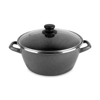 Кастрюля с крышкой, 22 см, 2,9 л, сталь, стеклоэмаль, черный, серия K2, VITRINOR, Испания