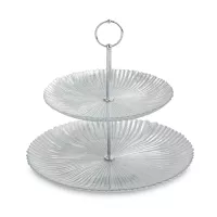 Этажерка двухъярусная, 21 х 28 см, стекло, металл, серебристый, серия Avila, ANNA LAFARG, Китай, 