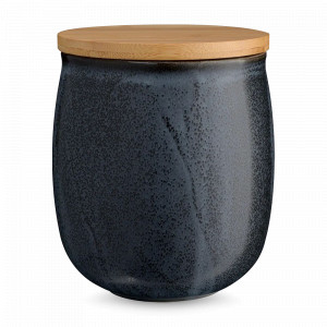 Банка для хранения, 13.5 х 17 см, 1. 9 л, фарфор, бамбук, черный, серия Cosmic Kitchen, LIBERTY JONES, Россия, Емкости для хранения сыпучих продуктов