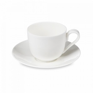 Пара чайная, 230 мл, костяной фарфор, белый, серия Плиссе, DECOR DE TABLE, Россия, Чайные пары