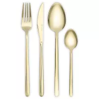 Набор столовых приборов на 4 персоны, 16 предметов, нержавеющая сталь 18/0, золотистый, серия Pure, LIBERTY JONES, Россия, 