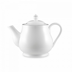 Чайник заварочный, 1 л, фарфор, белый с серебристым кантом, серия White Platinum, MAXWELL WILLIAMS, Австралия, Чайники заварочные