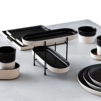 Блюдо глубокое овальное LATTITUDE BLACK, 25 х 9 см, керамика, белый, черный, серия Notos, COSTA NOVA, Португалия_00814230075174534908.jpg