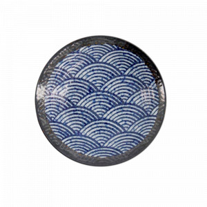 Тарелка для пасты, 20.2 см, керамика, синий, белый, серия Aisai Seigaiha, TOKYO DESIGN, Нидерланды, Тарелки для пасты