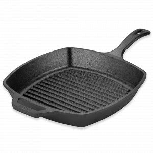 Чугунная сковорода-гриль с рифленым дном, с двумя ручками, квадратная, 26 х 26 см, LODGE, США, LODGE (США)