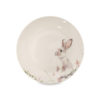 Тарелка закусочная, 20 см, фарфор, белый, декор, серия Bunny, ANNA LAFARG, Китай