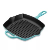 Сковорода - гриль, 26 х 26 см, чугун, бирюзовый, серия Caribbean, LE CREUSET, Франция, 