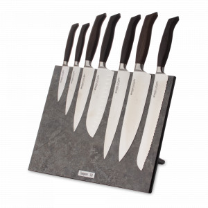 Набор кухонных ножей, 7 штук, на магнитной подставке ComposeEat, серия Ergo Line Smoked Oak, BERGER CUTLERY, Германия, Набор кухонных ножей премиум