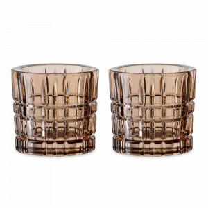 Набор из 2-х подсвечников, 6,6 х 7,1 см, хрустальное стекло, бронзовый, серия Square, NACHTMANN, Германия, Скидка до -60% на хрусталь Nachtmann