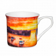 Кружка Boats, 300 мл, костяной фарфор, декор, серия Footed Mugs, KITCHEN CRAFT, Великобритания, Наборы кружек из фарфора
