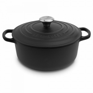 Эмалированная чугунная кастрюля с толстым дном, 6,7 л, 28 см, черный, LE CREUSET, Франция, LE CREUSET (Франция)