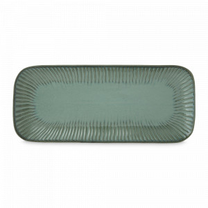 Блюдо сервировочное прямоугольное, размер: 36 х 16 см, материал: фарфор, цвет: зеленый, серия Галерея, EASY LIFE (R2S), Италия, Блюда из фарфора
