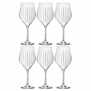 Набор из 6-ти бокалов для вина Optic, 650 мл, хрустальное стекло, серия Timeless, RCR, Италия, Наборы бокалов для красного вина