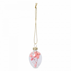 Подвеска декоративная Яйцо пасхальное, 6 см, стекло с сухоцветами, розовый, серия Easter, ANNA LAFARG, Китай, Easter ANNA LAFARG