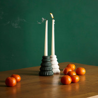 Подсвечник Nordic mood, 13 см, доломит, зеленый, серия New Year Essential, TKANO, Россия_00817770041697571028.jpg