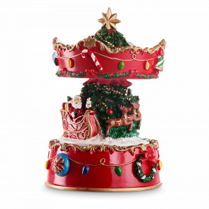 Шкатулка музыкальная вращающаяся «Звон колоколов Карусель», 16.5 см, полирезин, LAMART, Италия, Шкатулки