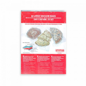 Набор вакуумных пакетов, 25 штук, размер: 28 х 36 см, материал: полиэтилен, STATUS, Словения, STATUS (Словения)