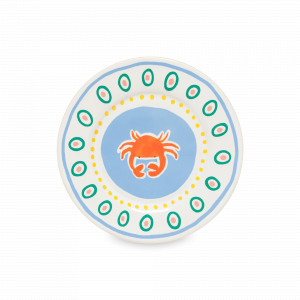 Тарелка закусочная Crab, 22 см, керамика, белый, декор, серия Summer Bliss, COSTA NOVA, Португалия, Тарелки праздничные