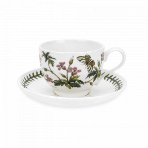 Пара чайная «Герань», 280 мл, фаянс, белый, декор, серия Botanic Garden, PORTMEIRION, Великобритания, PORTMEIRION (Великобритания)