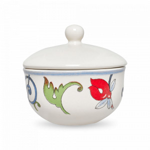 Сахарница , 370 мл, фарфор, белый, декор, серия Botanical Spiral, GRACE BY TUDOR, Великобритания, GRACE BY TUDOR (Великобритания)