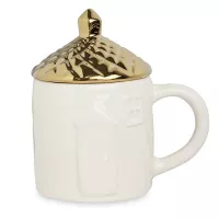 Кружка с крышкой «Дом», 360 мл, фарфор, белый, золотой, серия Townlet, ANNA LAFARG, Китай, 