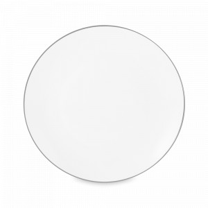 Тарелка обеденная, 27.5 см, фарфор, белый с серебристым кантом, серия White Platinum, MAXWELL WILLIAMS, Австралия, Тарелки