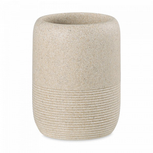 Стакан для аксессуаров Loup, 10 см, полирезин, бежевый, серия Bath, BERGENSON BJORN, Великобритания, Bath BERGENSON BJORN