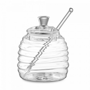 Сахарница с ложкой, 210 мл, боросиликатное стекло, прозрачный, серия Serenity, LIBERTY JONES, Россия, Сахарницы