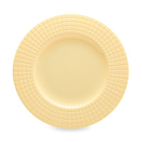 Тарелка обеденная, 27 см, фарфор, желтый, рельеф, серия Луч, DECOR DE TABLE, Россия