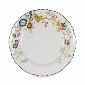 Тарелка обеденная Bianco e blu, 26.5 см, фарфор, белый, декор, серия Florentius, LE COQ, Италия, Итальянский фарфор