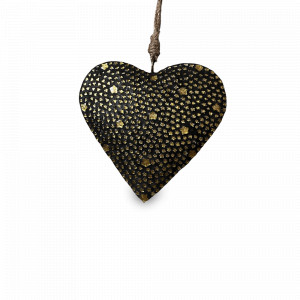 Украшение новогоднее Сердце подвес, 10 см, металл, черный, золотой, ROOMERS FURNITURE, Нидерланды, ROOMERS FURNITURE (Нидерланды)