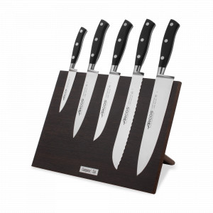 Набор кухонных ножей, 5 штук, на магнитной композитной подставке ComposeEat (венге), серия Riviera, ARCOS, Испания, ARCOS Riviera