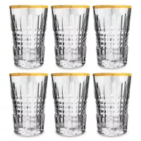 Набор из 6-ти стаканов для воды Gold, 360 мл, хрустальное стекло, позолота, серия Rendez-vous, CRISTAL D ARQUES, Франция, 