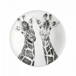 Тарелка десертная, 22 см, костяной фарфор, белый, черный, серия Wild Spirit, TAITU, Италия, Тарелки черные