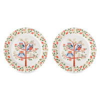 Набор из 2-х обеденных тарелок Owl, 28 см, фарфор, белый, декор, серия Birds of Paradise, LIBERTY JONES, Россия