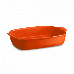 Блюдо прямоугольное для запекания, 36 x 23 см, керамика, оранжевый, EMILE HENRY, Франция, Прямоугольные формы для запекания