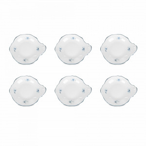 Набор из 6-ти розеток, 11 см, фарфор, белый, декор, серия Синий цветок, BERNADOTTE, Чехия, Соусники