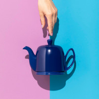 Чайник заварочный с колпаком, 700 мл, на 4 чашки, фарфор, нержавеющая сталь, синий, серия Salam, GUY DEGRENNE, Франция_00809440039101975592.jpg