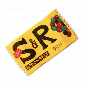 Подставка для ложки, 14.5 х 8 см, керамика, синий, розовый, серия Corner Shop, DOIY, Испания, Подставки под ложку