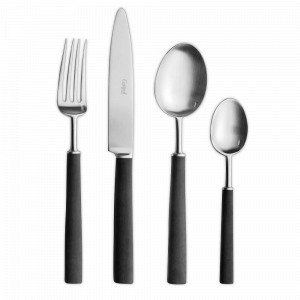 Набор столовых приборов на 6 персон, 24 предмета, черная ручка, серия Ebony, CUTIPOL, Португалия, Подарочные столовые приборы