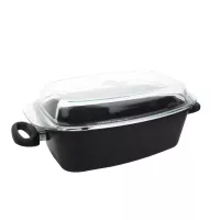 Утятница с крышкой 33 х 21 см, с двумя фиксированными ручками, литой алюминий с антипригарным покрытием, толщина дна 10 мм, серия Square Pans, AMT, Германия, 