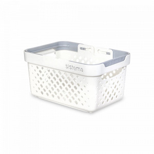 Корзина, 1,2 л, 16,5 х 11,5 х 8,6 см, пластик, белый, серия Home, SISTEMA, Новая Зеландия, Посуда для пикника