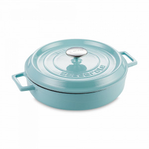 Сотейник с крышкой, 3,5 л, 28 см, чугун, бирюзовый, LAVA, Турция, Сотейники