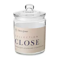 Банка для хранения, 23 см, 2 л, стекло, силикон, серия Close, LIBERTY JONES, Россия, 