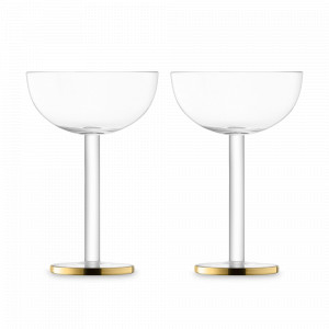 Набор из 2-х бокалов-креманок для шампанского, 200 мл, стекло, прозрачный/золотой, серия Luca, LSA International, Великобритания, LSA International (Великобритания)